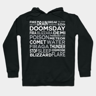 Black Magic Spells Word Cloud Final Fantasy IX Version Hoodie